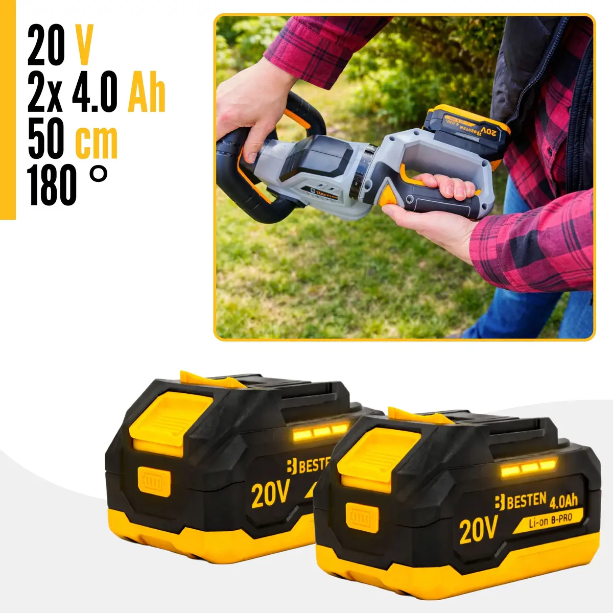 Nożyce akumulatorowe BESTEN BE0002912 akumulatory 4.0 ah